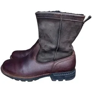Men\'s UGG Hartsville Leather And Sheepskin Boots Dark Brown 9 UGG Men main image 4